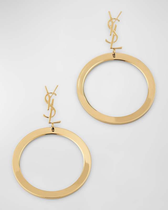 YSL Logo Hoop Earrings